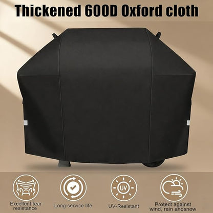 QuliMetal 58 Inch Grill Cover for Weber Genesis 300 & Genesis II 300 Series Grills, 600D Waterproof Heavy Duty and Fade Resistant BBQ Gas Grill Cover, Compared to Weber 7130