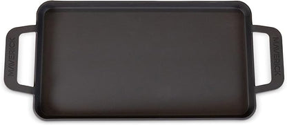 Maverick 22-Inch Preseasoned Carbon Steel Griddle, 4mm Heavy-Duty Flat Top Grill Pan with Raised Edges & Integrated Handles