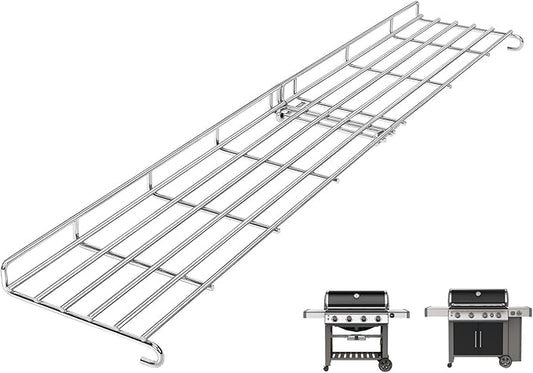 66045 Grill Warming Rack for Weber GS4 Genesis II E-410 S‑410, SE‑410 Grills & 400 Series Grills, Foldable Stainless Steel Warming Rack for Genesis 66045