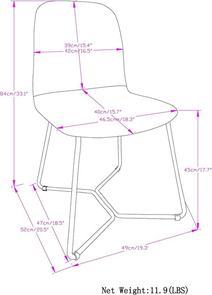 SIMPLIHOME Wilcox Contemporary Dining Chair (Set of 2) in Charcoal Grey Woven Fabric for the Dining Room