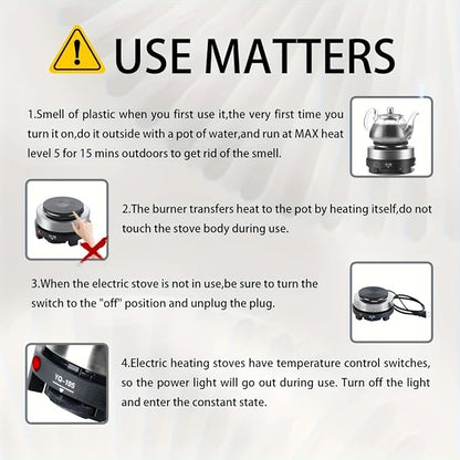 110V Mini Electric Stove,Portable 500W Multifunctional Stove Kitchen Dormitory Camping for Soup Coffee Porridge Hot Pot