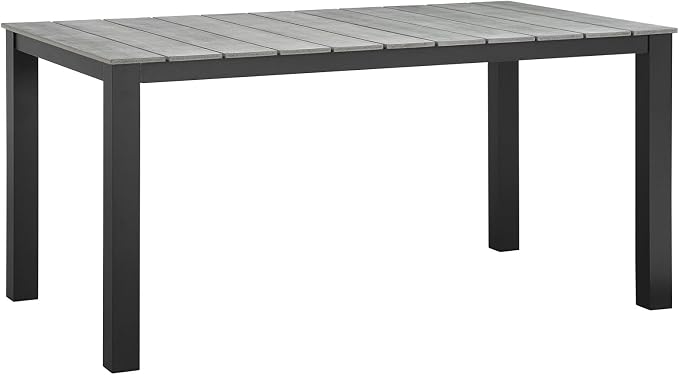 Lexmod Junction 7 Piece Outdoor Patio Dining Set with Cushion, Brown/White