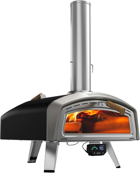 Mimiuo Smart 16" Wood/Charcoal Pizza Oven w/Temp Display – 3 Modes °C/°F | Digital Display Panel, 3 Cooking Modes (Classic/Neapolitan/Custom), Celsius/Fahrenheit Switch, Color-Coded Guide