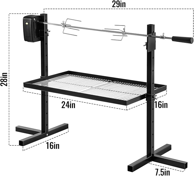 Grill Rotisserie Kit BBQ Rotisserie Kit For For Outdoor Camping Party DC 3V Motor And Height Adjustable Universal Roaster Stand