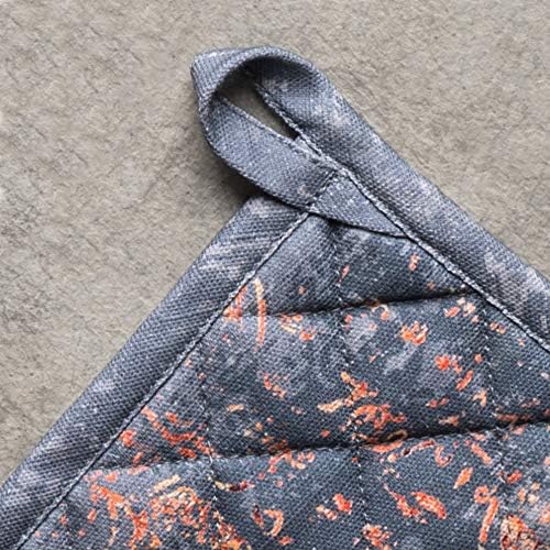 Maison d' Hermine Pot Holders 100% Cotton Potholders (8" x 8", Pack of 2) | Heat Resistant Hot Pads with Loop BBQ Cooking Baking Hotel Kitchen Handling Hot Pans Thanksgiving Christmas - Imperfection