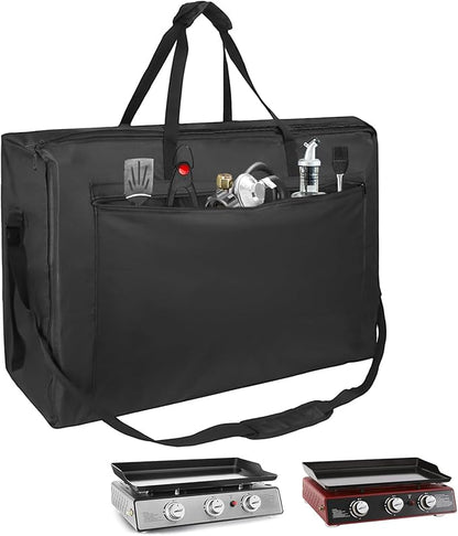 Portable Grill Carry Bag Compatible with Royal Gourmet PD1301R PD1301S Tabletop Grill, 24-Inch 3-Burner Table Top Griddle Carry Bag, Outdoor Water-resistant Grilling Accessories