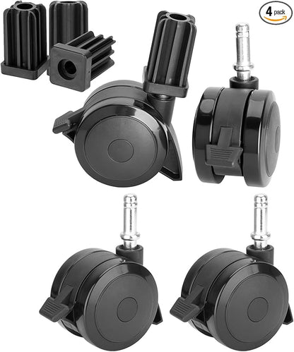 70360 Locking Caster with Insert for Weber Spirit Grill Parts 2009-2012, for Weber Summit Grill Parts 2007-2011, for Weber Genesis Grill Parts 2007-2011, 4 Pack for Weber Grill Replacement Wheels