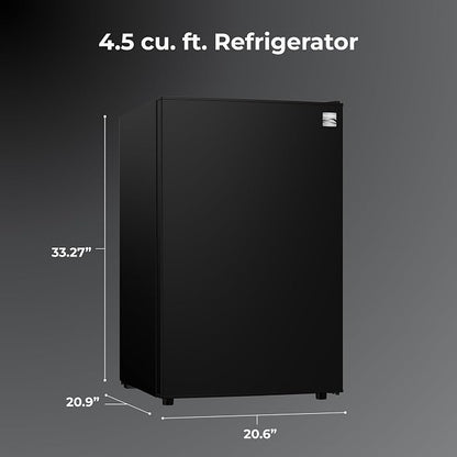 Kenmore 4.5 cu. ft. 21" Compact Refrigerator with Chiller - Black | 4 Can Rack, Adjustable Glass Shelving, Reversible Door, Interior Lighting, ENERGY STAR Certified