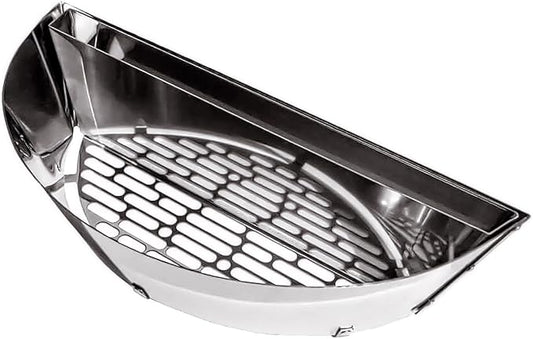 Slow 'N Sear® Deluxe Charcoal Basket Insert for 22" Weber Kettle Grills – Patented Stainless Steel Two-Zone Cooking Accessory with Removable Water Reservoir for Low & Slow Smoking and Searing