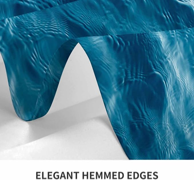 TKS MITLAN Ocean Waves Decorative Rectangle Tablecloth Blue Ocean Waves Seawater Flow Polyester Table Cloths Kitchen Table Cover for Dining BBQ Picnic Coffee Table 52 x 70 Inch 4-6 Seats