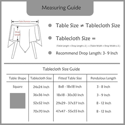 Wolkemer Small Square Tablecloth 36 x 36 Inch Washable Fabric Table Cloth Navy Blue Table Cover for Nightstand End Bedside Tables Tabletop Decoration