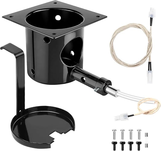 Fire Burn Pot and D2 Hot Rod Ignitor Kit for Traeger Pro 575 & 780, Ironwood 650 & 885, Silverton 620 & 810 Wood Pellet Grills with D2 Direct Drive and WiFIRE Technology, Porcelain-Enameled Fire Pit