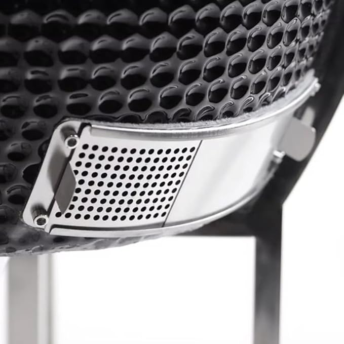 Kokomo Grills Kamado Ceramic Bbq Grill | Premium Charcoal Grill Smoker Oven Outdoor Cooking | Ceramic Kamado with Stainless Steel Grid Folding Shelves Built-In Thermometer Stylish Durable Design