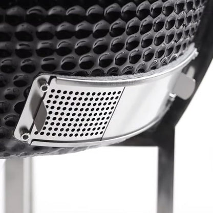 Kokomo Grills Kamado Ceramic Bbq Grill | Premium Charcoal Grill Smoker Oven Outdoor Cooking | Ceramic Kamado with Stainless Steel Grid Folding Shelves Built-In Thermometer Stylish Durable Design