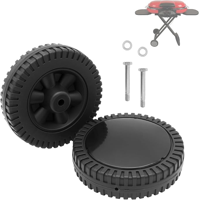 2-Pack Grill Wheel and Hardware Replacement for Coleman LXE Roadtrip Grill, 6-inch Grill Wheel for Coleman Grill Roadtrip LXE ‎9949-2401 2000005493 2000006921 2000010225 2000010585 and More