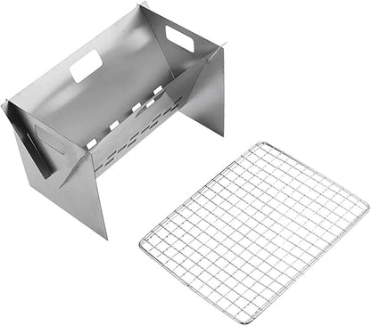 BBQ Grill Outdoor Charcoal grills Outdoor Barbecue Grill Folding Card Stove Stainless Steel Convenient To Use Gift For Home Kitchen Camping Picnic Lover