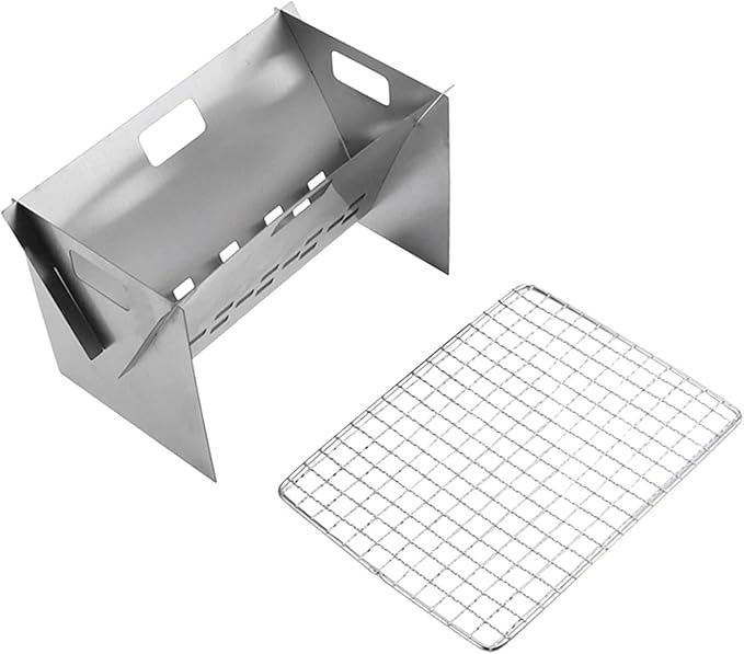 BBQ Grill Outdoor Charcoal grills Outdoor Barbecue Grill Folding Card Stove Stainless Steel Convenient To Use Gift For Home Kitchen Camping Picnic Lover