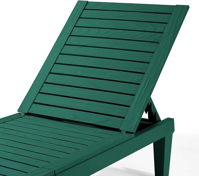 Nestl Sun Tanning Chair - Forest Green Chaise Lounge Chair Outdoor, Lightweight Pool Lounge Chairs Set of 6, Adjustable 5-Position Reclining Lawn Chair, Waterproof Beach Outdoor Lounge Chairs