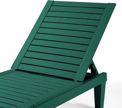Nestl Sun Tanning Chair - Forest Green Chaise Lounge Chair Outdoor, Lightweight Pool Lounge Chairs Set of 6, Adjustable 5-Position Reclining Lawn Chair, Waterproof Beach Outdoor Lounge Chairs