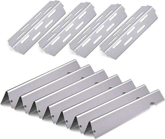 Grill Flavorizer Bars Heat Deflectors BBQ Gas Grill Replacement parts for Weber 66041, 66033, 66796, Weber Genesis II E-410, S-410, Genesis II LX E-440, S-440, 17” Stainless Steel Flavor Bars
