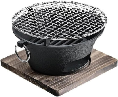 BBQ Charcoal Grill, cast iron charcoal grill,Hibachi Grill,Mini Charcoal Grill Camping Stove Portable Barbecue Stove, Stove for Indoor Outdoor Picnic BBQ Party,Home Picnic, Camping (10.2)
