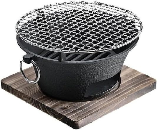 BBQ Charcoal Grill, cast iron charcoal grill,Hibachi Grill,Mini Charcoal Grill Camping Stove Portable Barbecue Stove, Stove for Indoor Outdoor Picnic BBQ Party,Home Picnic, Camping (10.2)