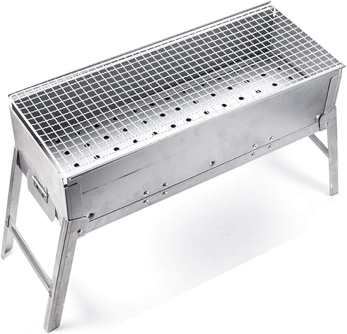 Silver Barbecue Portable Charcoal Grill, Foldable Camping BBQ Grills for Outdoor Household Barbecue, Easy Carry Barbecue Grill for Backyard Patio Tailgating,A-1