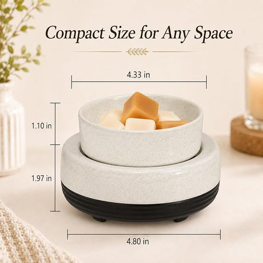 Wax Melts Warmer, Ceramic Candle Melter Melting Wax 3-in-1 Oil Burner Electric Fits Yankee Large Jar, Scented Candle Holder for Home Decor Gifts for Mom Grandma Women Girls