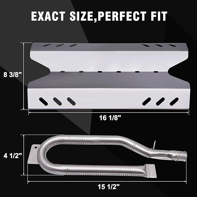 Replacement Parts for Members Mark BQ06042-1 BQ05046-6 BQ05046-6-A BQ05046-6A, Sam's Club, Outdoor Gourmet Gas Grill Models, Burner Tube, Steel Heat Plate Burner Cover