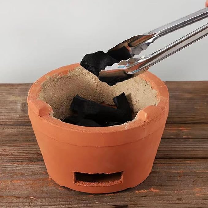 Chaozhou rare red clay charcoal stove tea set Kung fu tea stove ancient craft outdoor heating oven barbecue oven extra large pottery oven (Red clay Large 21CM)