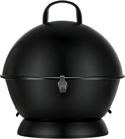 14-Inch Portable Barbecue Grill,Outdoor Small Grill with Dual Venting System and Warming Rack for Picnic, Camping, Backyard,Black