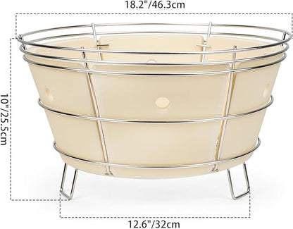 onlyfire Charcoal Firebox Set, Stainless Steel Charcoal Ash Basket with Heat Deflector for Char-Griller Akorn Kamado Kooker Charcoal Grill