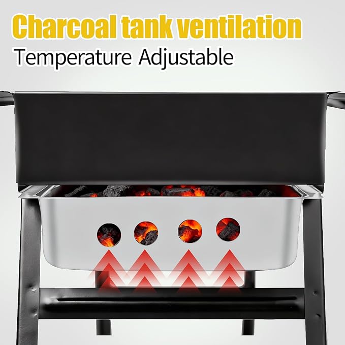 Portable BBQ Grill Home Charcoal Grill and Outdoor Folding Grill, Perfect for Traveling, Outdoor Cooking and BBQ, Camping, Picnics