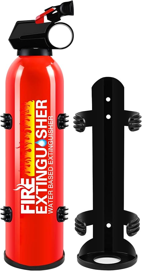 Fire Extinguishers with Mount Bracket - 1 Pack Small Portable Fire Extinguisher for Home, Kitchen, Car, Boat, RV, Vehicle - 620ml Water-Based Fire Extinguisher for Class A, B, C, K Fire