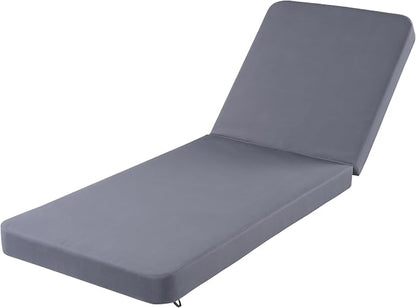 Christopher Knight Home Replacement Chaise Lounge Cushion 76.75 Inch Outdoor Recliner Pad with 4 Inch Foam Cationic Dyeable Polyester Fabric Water-Resistant Patio, Cushion Only, Dark Grey