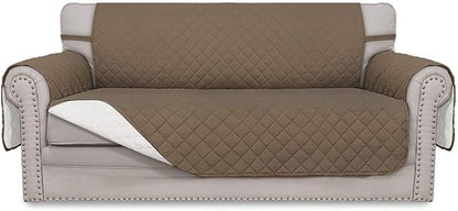 Easy-Going Reversible Couch Cover, 2 Cushion Sofa, Camel/Ivory | Oversized Loveseat Slipcover For Dogs, Water Resistant Mat, Living Room, Non-Slip Sofa Cover, Pet Friendly