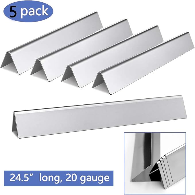 Hongso 19.5 Inch Grill Grates, 24.5 Inch Flavorizer Bars, 34-1/4" Burner Tube Set Kit, Replacement Parts for Weber Genesis 300 Series E310 E320 EP310 S310 S320 Gas Grill (with Side Control Panel Only)