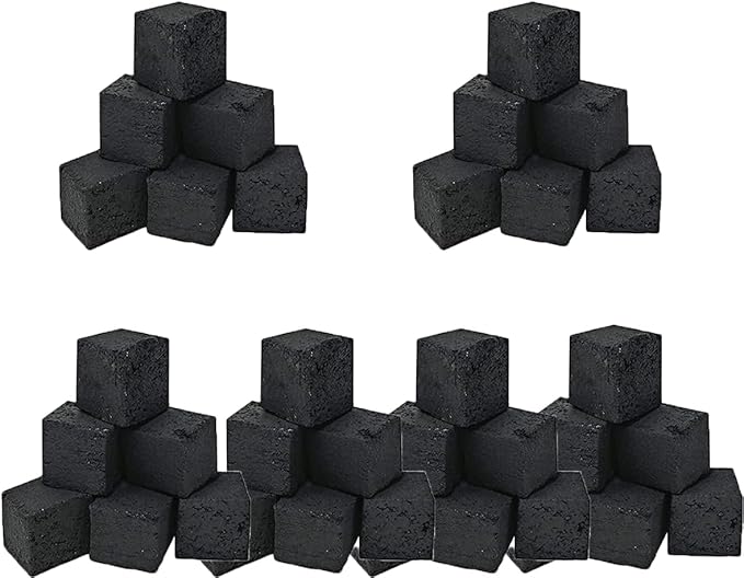 WYNN Premium Hookah Coconut Charcoal-Hexagonal,Crescent,Cube,and Flat Shapes, 1 Kg Pack, Long Lasting, Low Ash-No Headache-No Odor-All Natural (Cube)