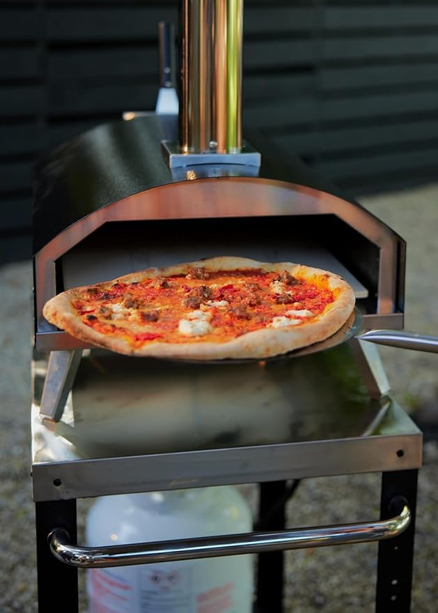 Stoke 13 Inch Outdoor Pizza Oven – Wood Pellet Portable Pizza Oven for Backyard, Camping, or Tailgating – Stainless Steel Multi-Fuel Oven with Pizza Stone & Accessories