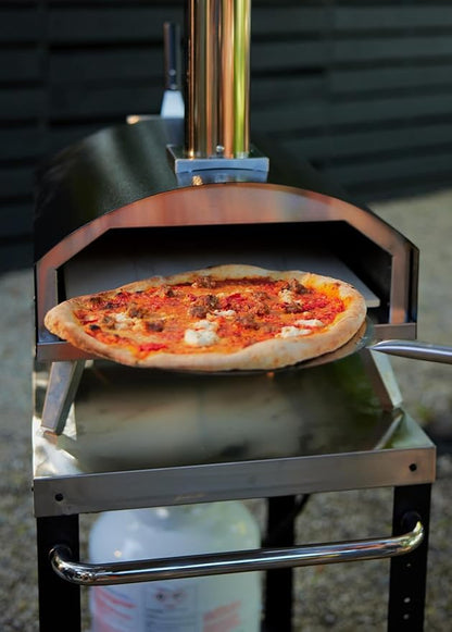 Stoke 13 Inch Outdoor Pizza Oven – Wood Pellet Portable Pizza Oven for Backyard, Camping, or Tailgating – Stainless Steel Multi-Fuel Oven with Pizza Stone & Accessories