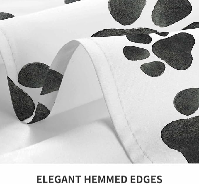 TKS MITLAN Dog Paws Cute Tablecloth 60x84 Inch Rectangular Animal Grey Footprints Oblong Table Cloth Kitchen Table Decorations for Home Dinner Party