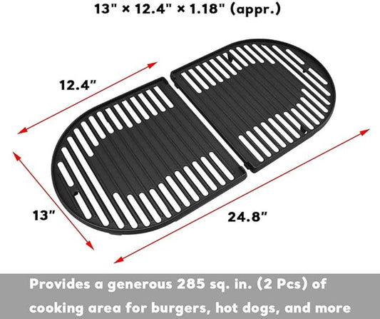 Uniflasy Cast Iron Grill Cooking Grates for Coleman Roadtrip Swaptop Grills LX LXE LXX, 2 Pack