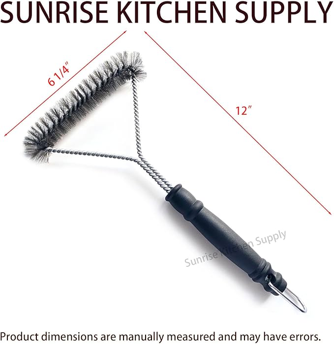 SUNRISE 2 Pcs Set Stainless Steel BBQ Grill Brushes, BBQ Brush with Scraper, Grill Brush, Bristle Free, Extra Strong Brush Head