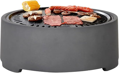 Afterglow 15 Inches Charcoal Grill Barbecue Smoker Stove Tabletop BBQ Outdoor Party for Patio Garden Backyard Decking Camping, Gray