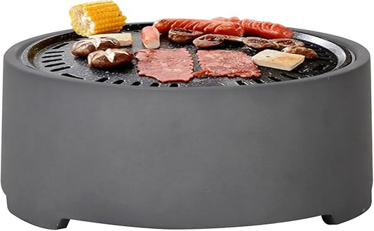 Afterglow 15 Inches Charcoal Grill Barbecue Smoker Stove Tabletop BBQ Outdoor Party for Patio Garden Backyard Decking Camping, Gray