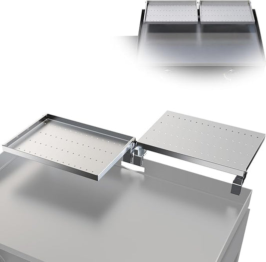 SafBbcue Griddle Warming Rack for Blackstone 28" Griddles, Reversible Warming Rack/Shelf for Blackstone Flat Top Griddle Accessories to Expand Cooking Space, Universal Stainless Steel Shelf, 2 Pack