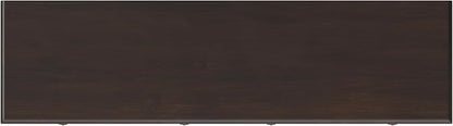 SIMPLIHOME Connaught 67" Sideboard Cabinet in Dark Chestnut Brown | Traditional 4-door dining room buffet with 2 drawers and adjustable shelves for organized kitchen or living room storage.