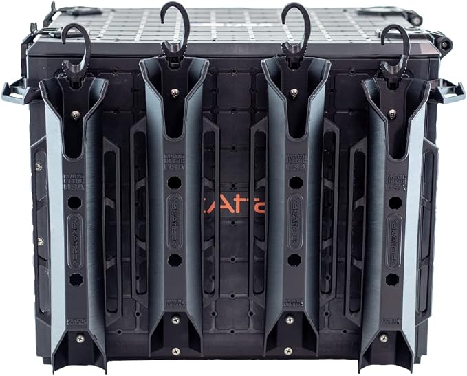 YakAttack BlackPak Pro 13" x 16" Kayak Fishing Crate with 4 Rod Holders - Black | Tackle Storage Box & Gear Organizer for Kayaks | Lightweight, Durable & Customizable Marine Accessory | Made in USA