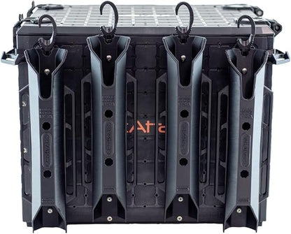 YakAttack BlackPak Pro 13" x 16" Kayak Fishing Crate with 4 Rod Holders - Black | Tackle Storage Box & Gear Organizer for Kayaks | Lightweight, Durable & Customizable Marine Accessory | Made in USA