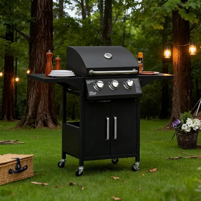Portable Charcoal Grill with Wheels, Outdoor BBQ Grill & Smoker Combo, Large Camping Charcoal Grills for Backyard, Asador de Carbon con Ruedas, Parrilla de Carbon Portatil,A8